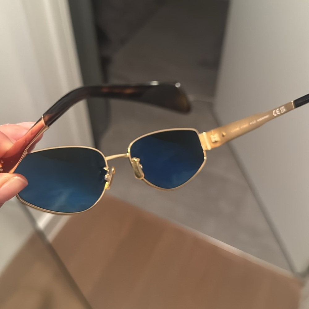 Celine Gold and Black Sunglasses - Picture 6 of 7